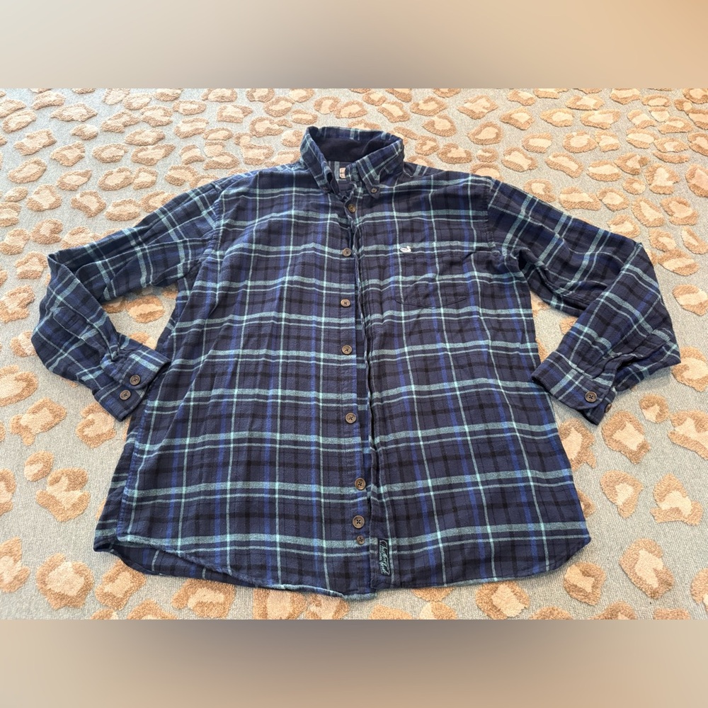 Southern Marsh Navy Plaid Flannel Shirt